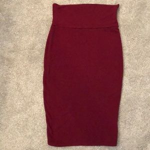 Urban Outfitters Red Silhouette Medium Midi Skirt